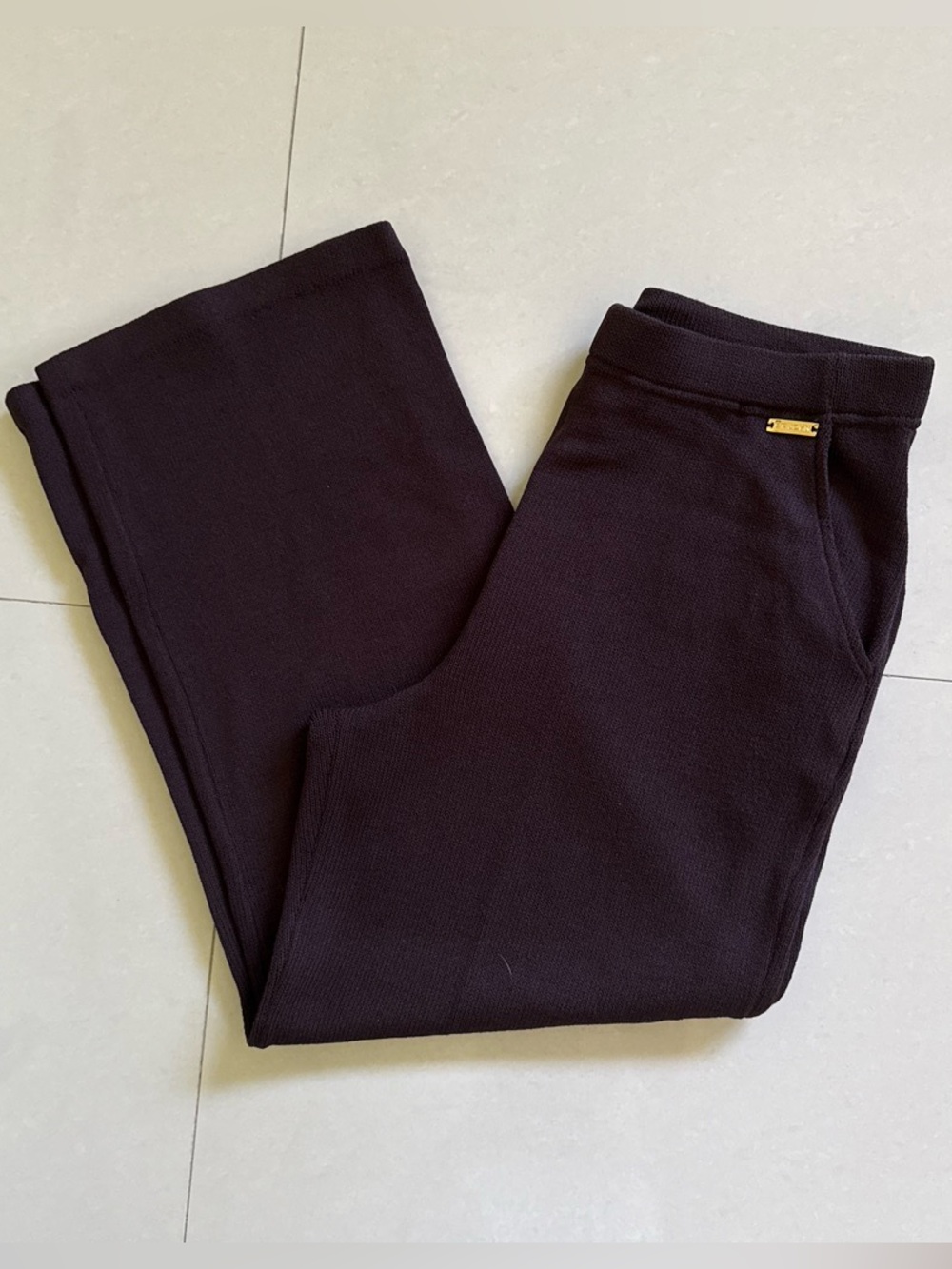 St John Sport Essentials Women’s Wide Leg Knit Pants - Brown